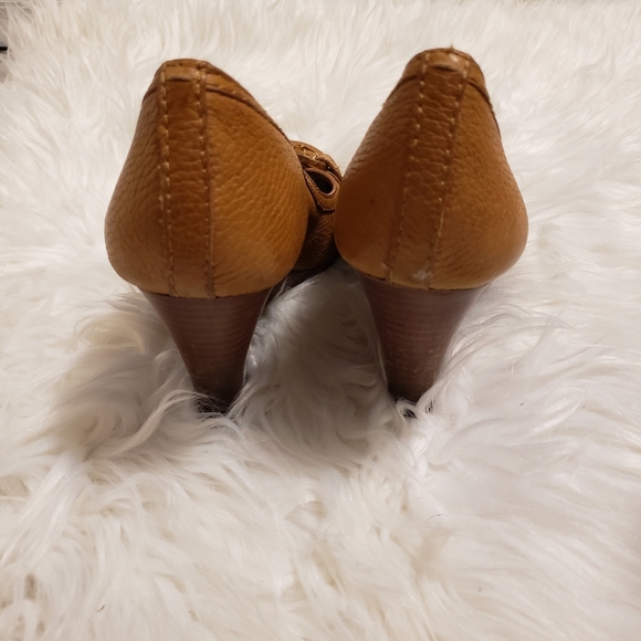 Tory BurchAmanda Open-Toe Logo Wedge Sz 5.5M - Picture 8 of 14